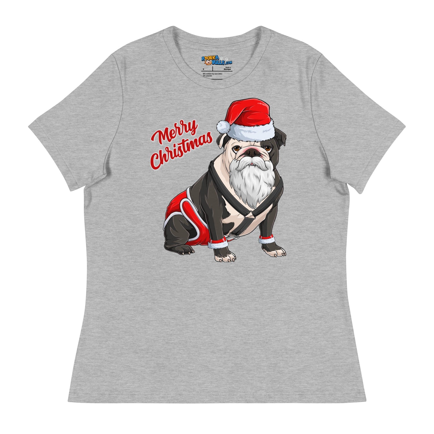 "Merry Christmas" Santa Bulldog Women&