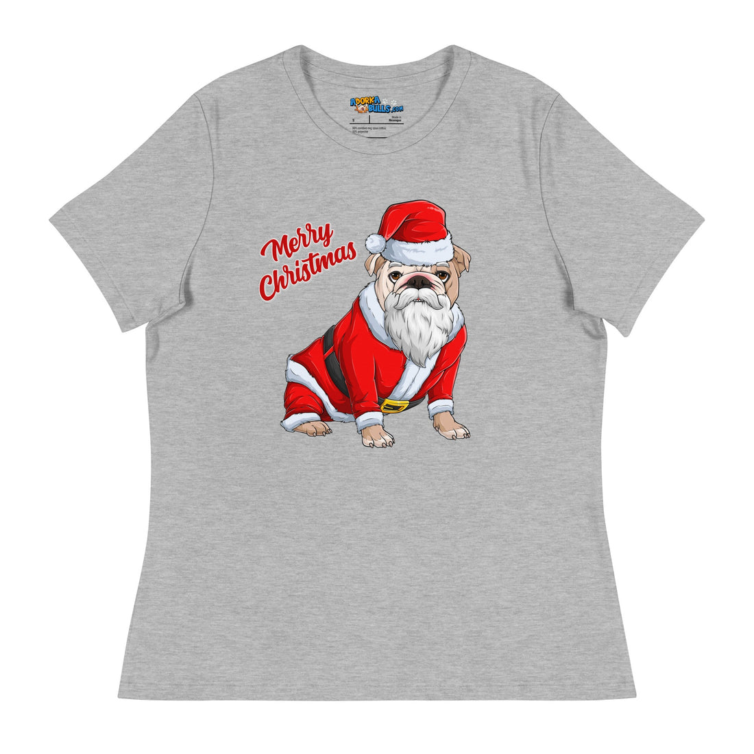 "Merry Christmas" Santa Bulldog Women&