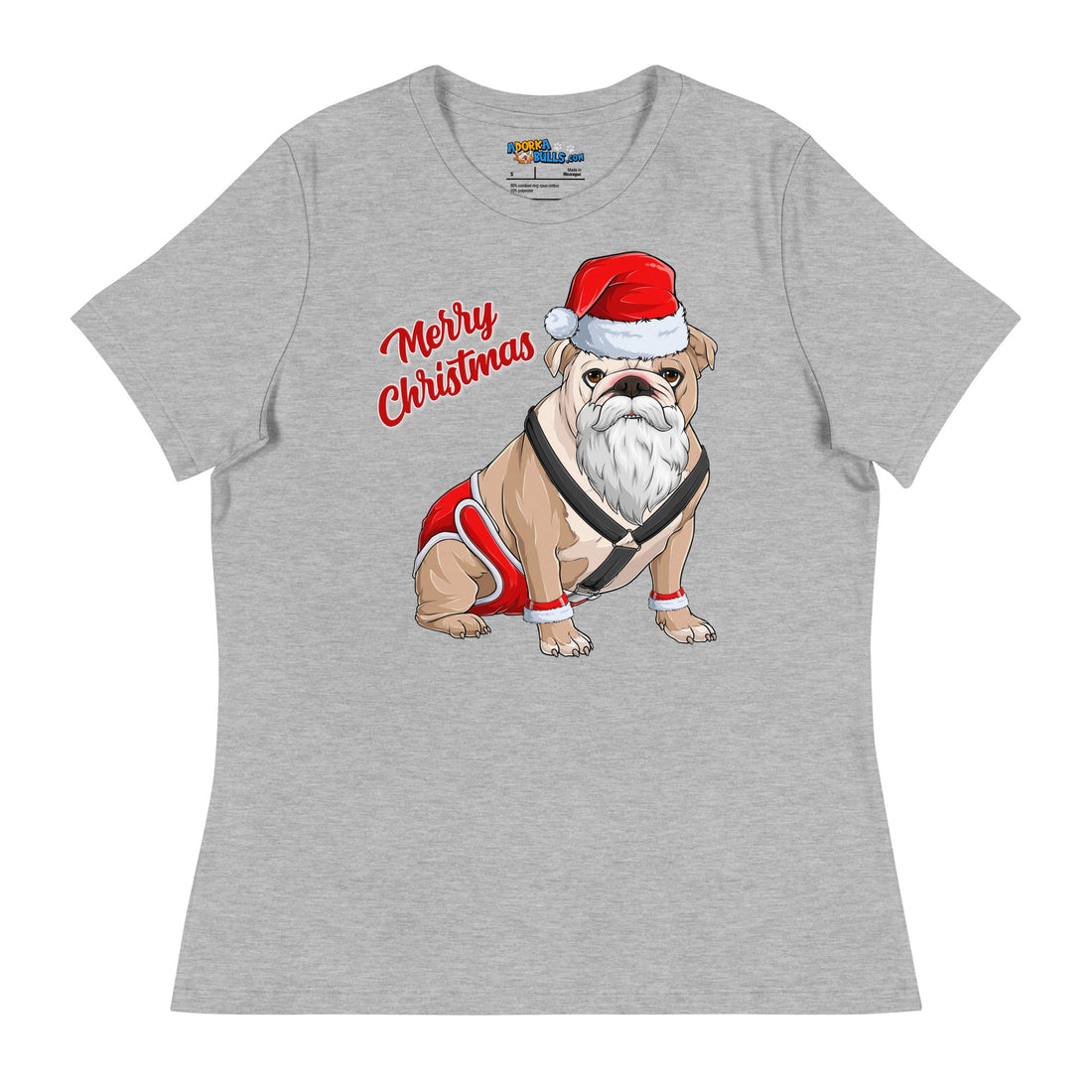 "Merry Christmas" Santa Bulldog Women&