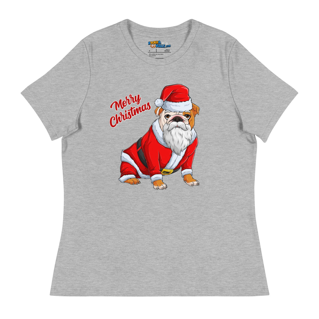 "Merry Christmas" Santa Bulldog Women&