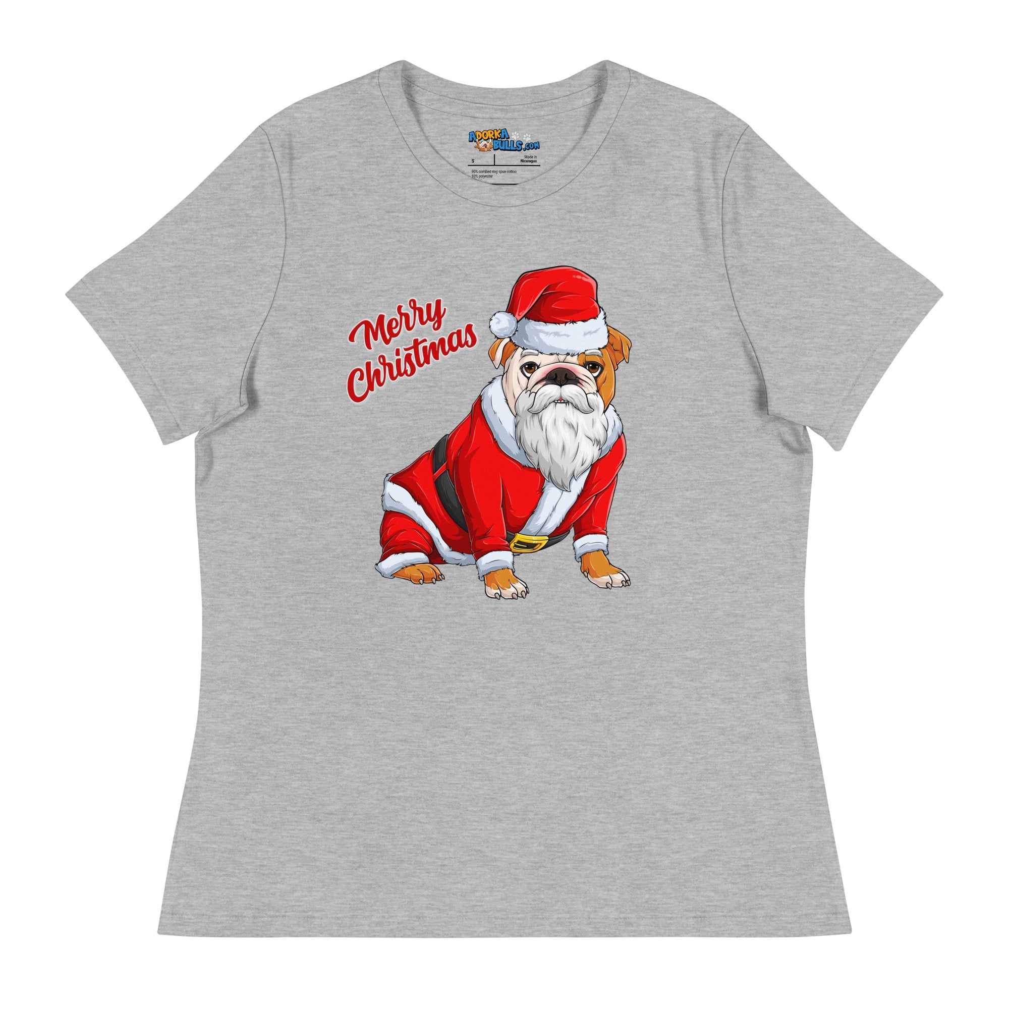 &quot;Merry Christmas&quot; Santa Bulldog Women&