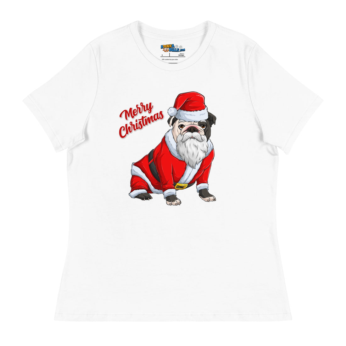 "Merry Christmas" Santa Bulldog Women&