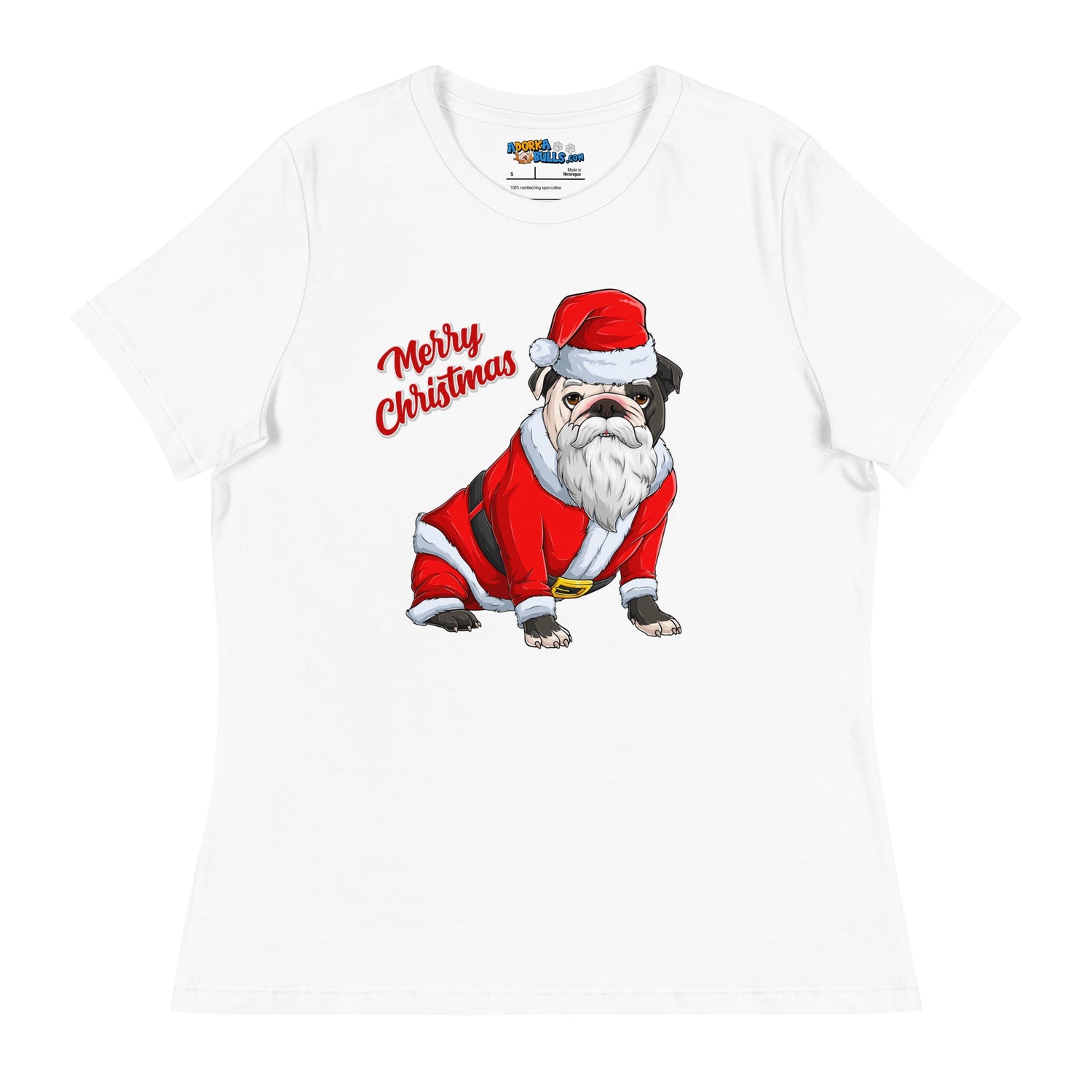 &quot;Merry Christmas&quot; Santa Bulldog Women&