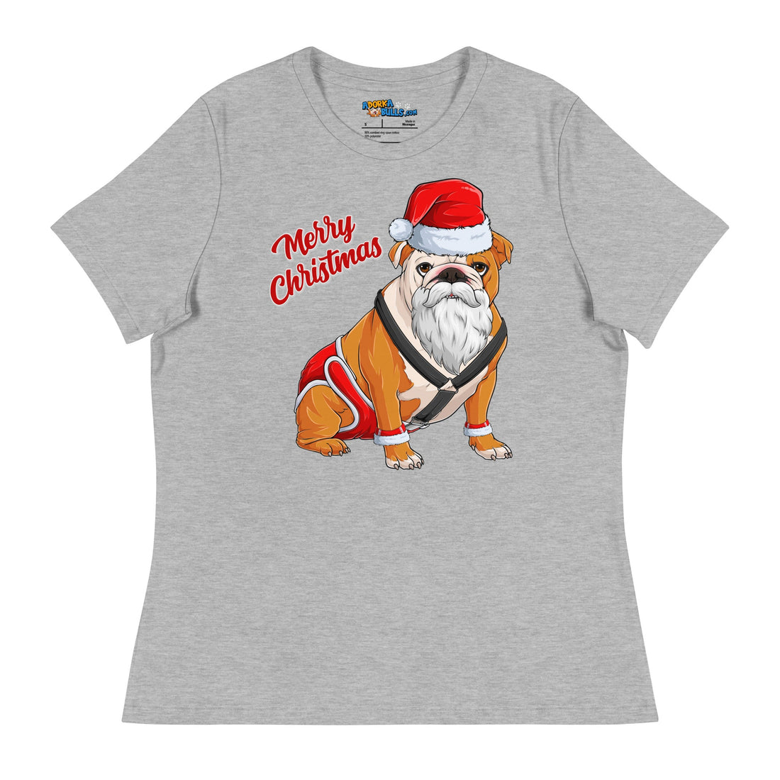 "Merry Christmas" Santa Bulldog Women&