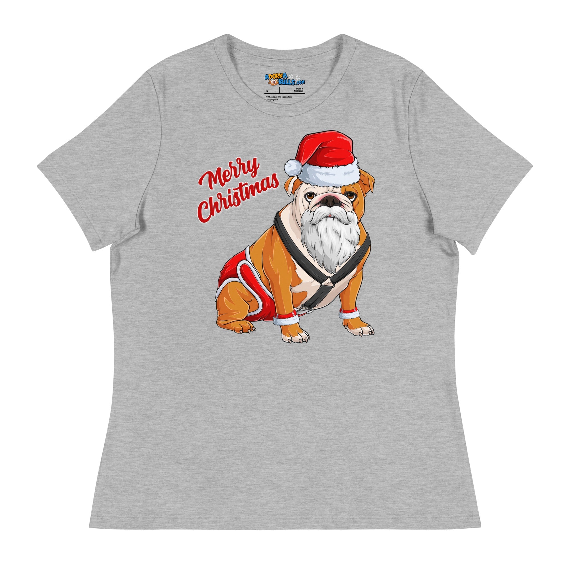 "Merry Christmas" Santa Bulldog Women&