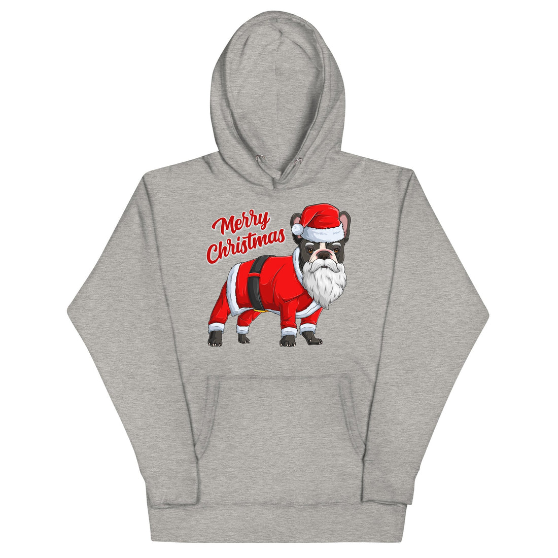 "Merry Christmas" Santa Frenchie Unisex Hoodie | B&amp;W Colored