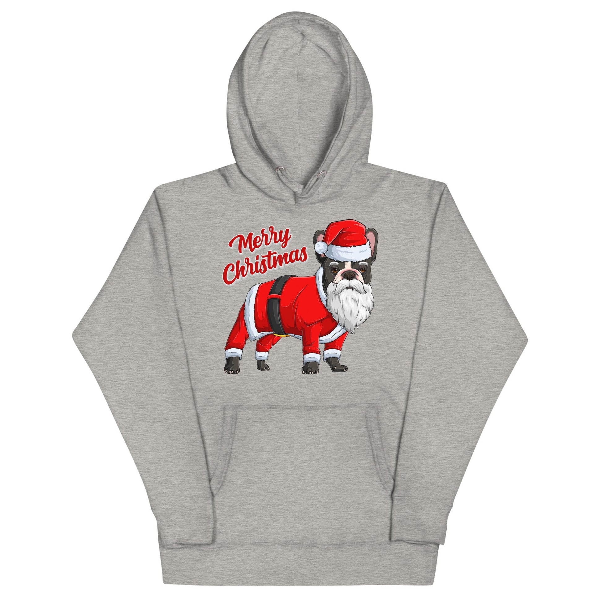 "Merry Christmas" Santa Frenchie Unisex Hoodie | B&W Colored