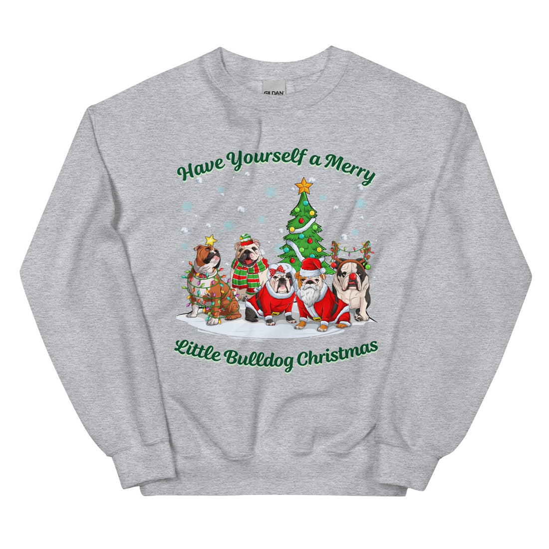 Merry Little Bulldog Christmas Sweatshirt