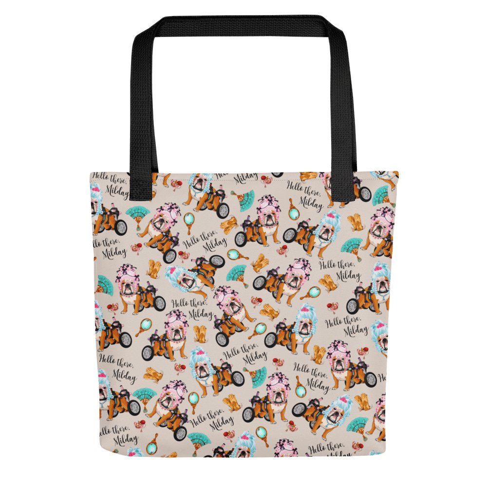 &quot;Milady&quot; English Bulldog in Wheelchair Tote Bag