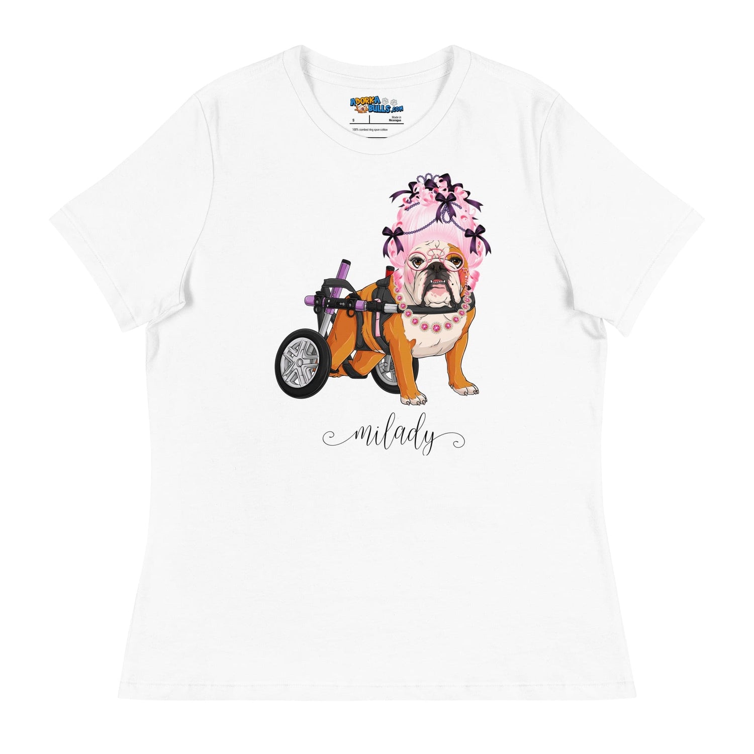 &quot;Milady&quot; English Bulldog in Wheelchair Women&