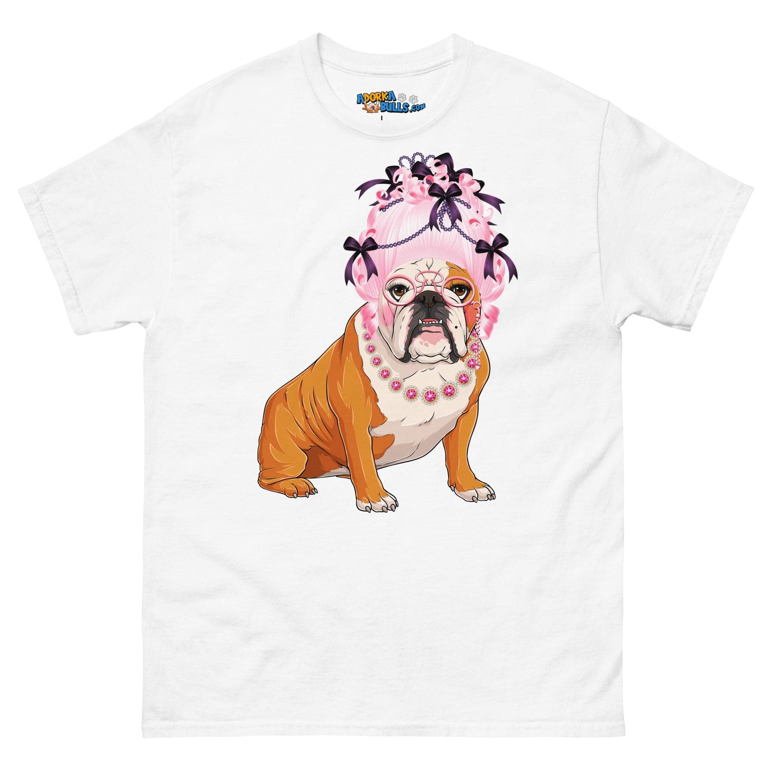 &quot;Milady&quot; English Bulldog with Pink Hair Men&