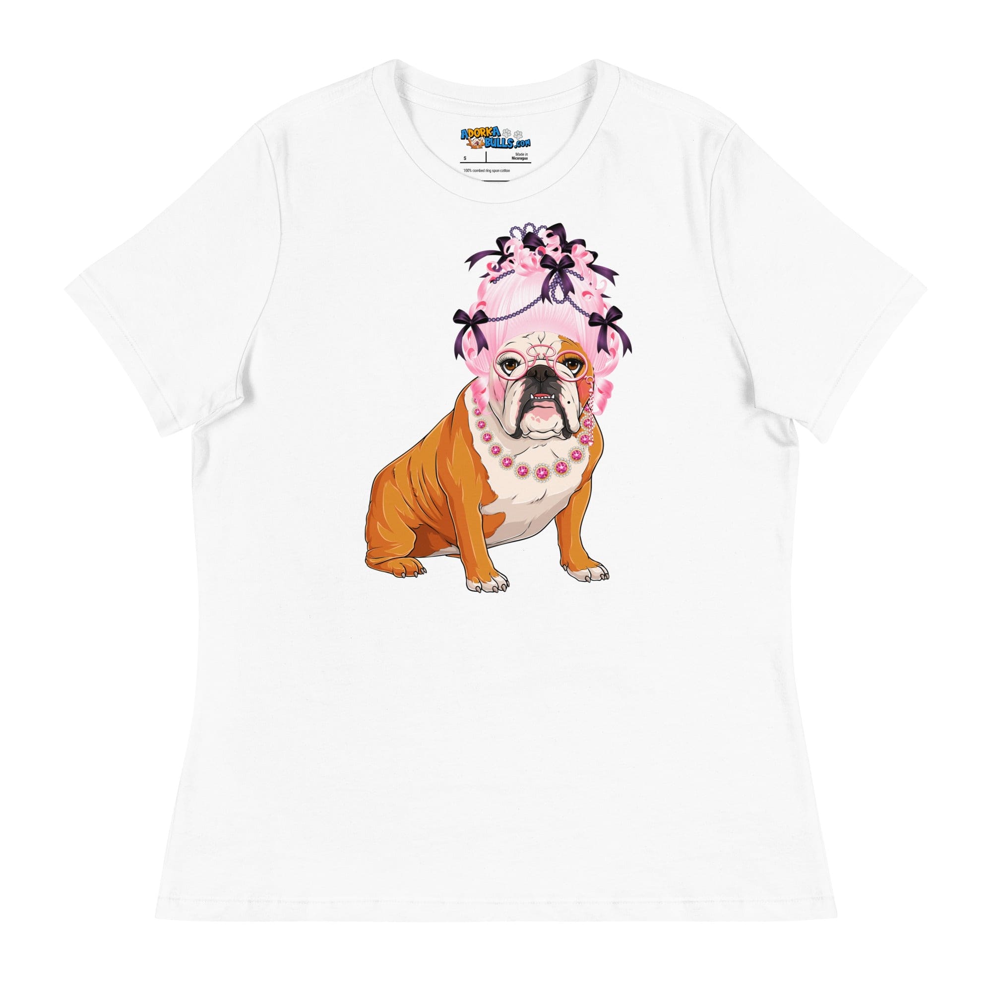 &quot;Milady&quot; English Bulldog with Pink Hair Women&