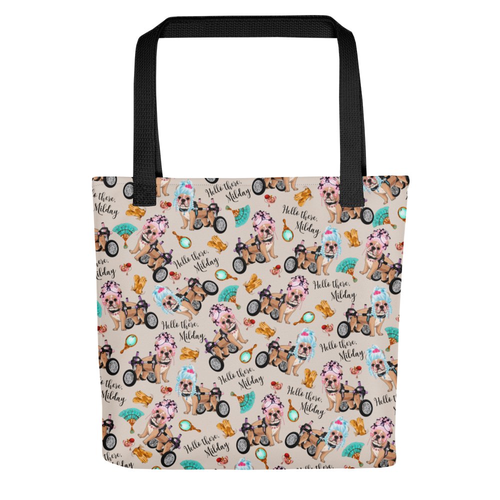 &quot;Milady&quot; French Bulldog in Wheelchair Tote Bag