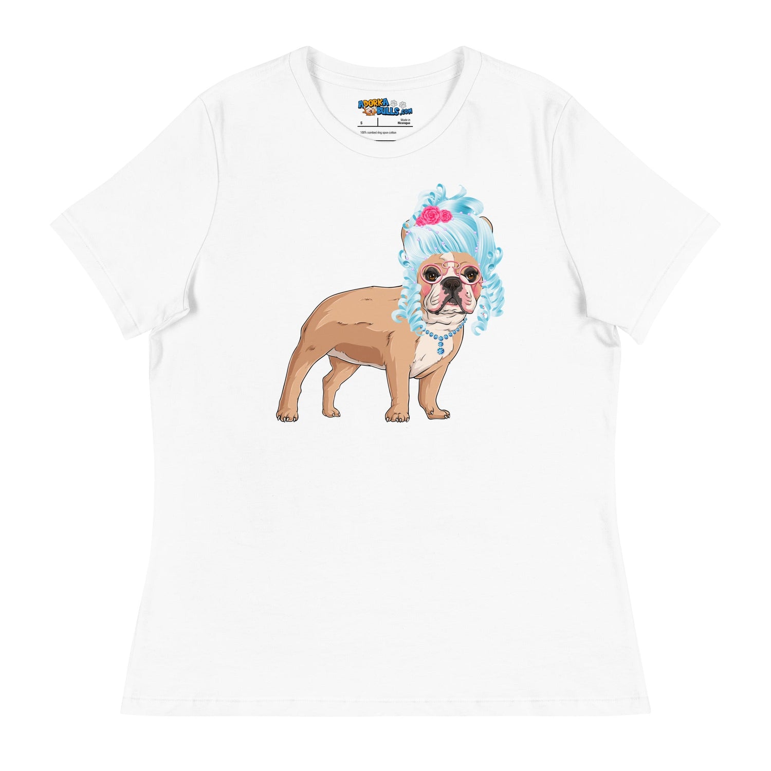 &quot;Milady&quot; French Bulldog with Blue Hair Women&