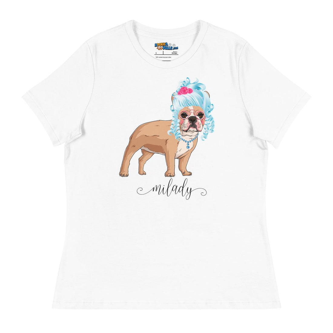 &quot;Milady&quot; French Bulldog with Blue Hair Women&