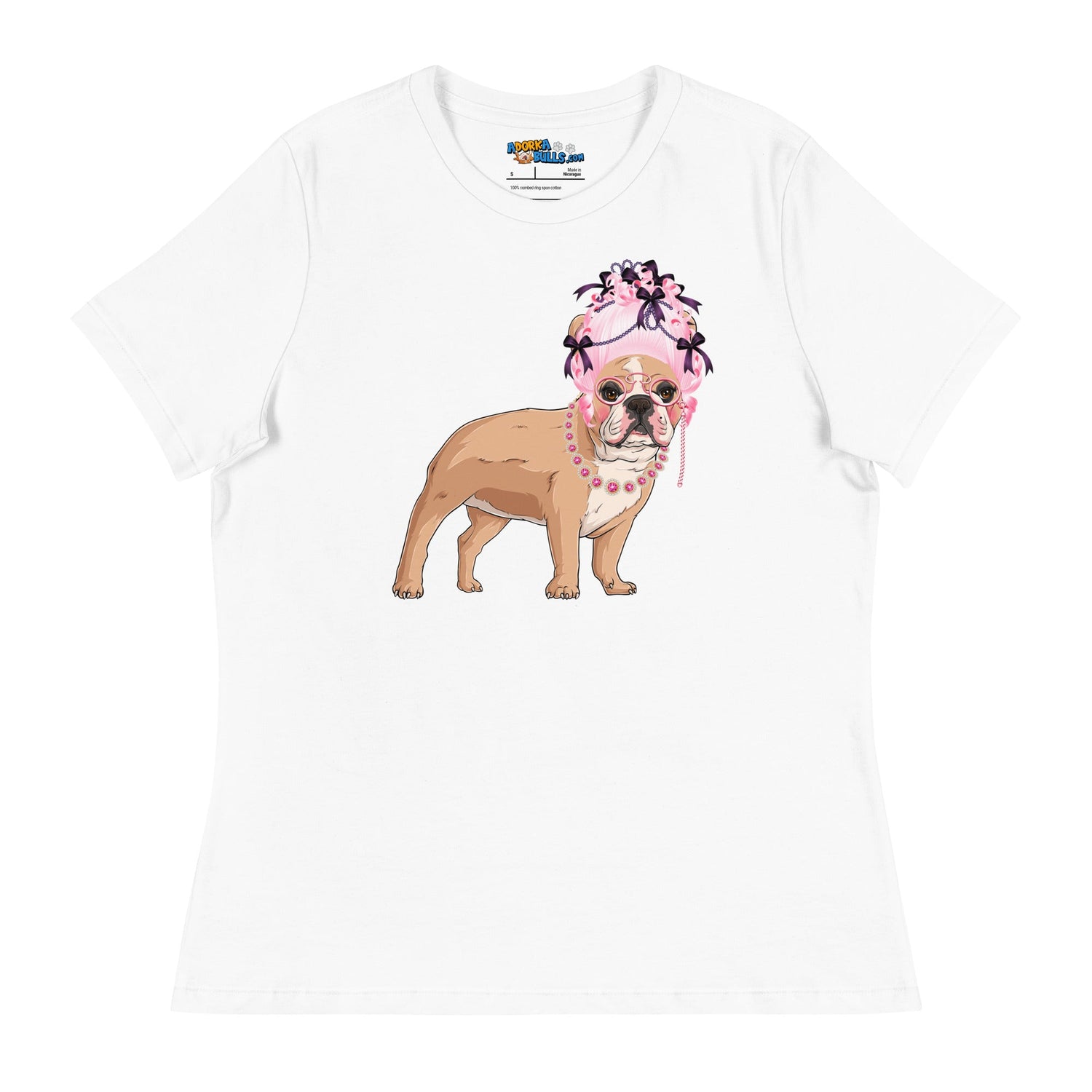 &quot;Milady&quot; French Bulldog with Pink Hair Women&