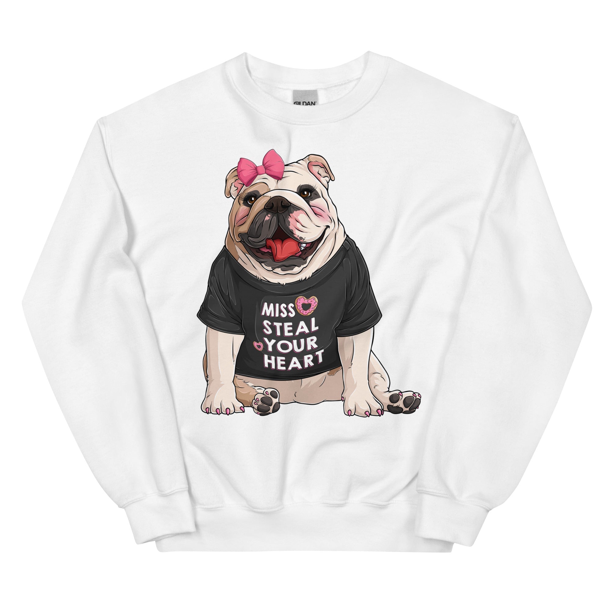 "Miss Steal Your Heart" – English Bulldog Valentine Sweatshirt