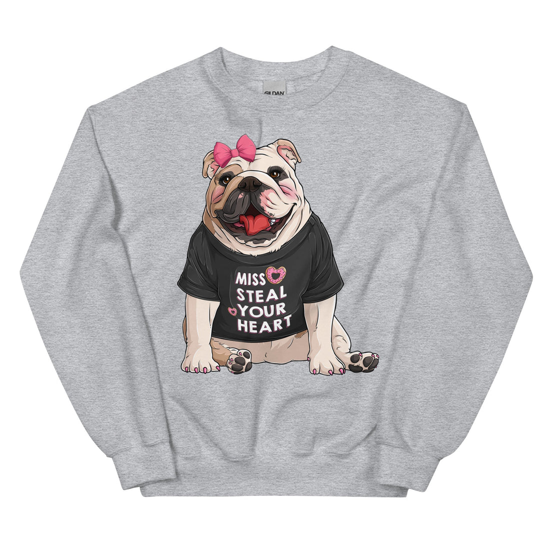 "Miss Steal Your Heart" – English Bulldog Valentine Sweatshirt