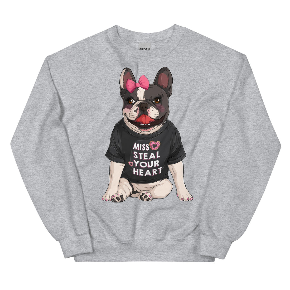 "Miss Steal Your Heart" – French Bulldog Valentine Sweatshirt