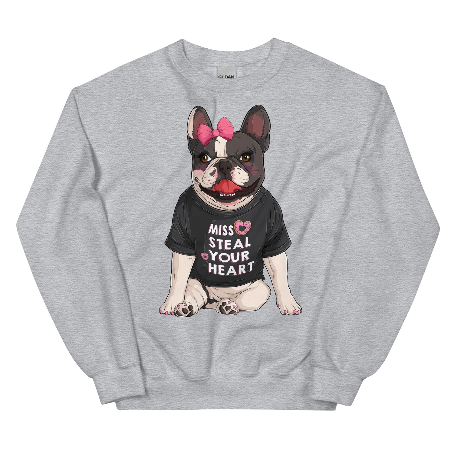 "Miss Steal Your Heart" – French Bulldog Valentine Sweatshirt