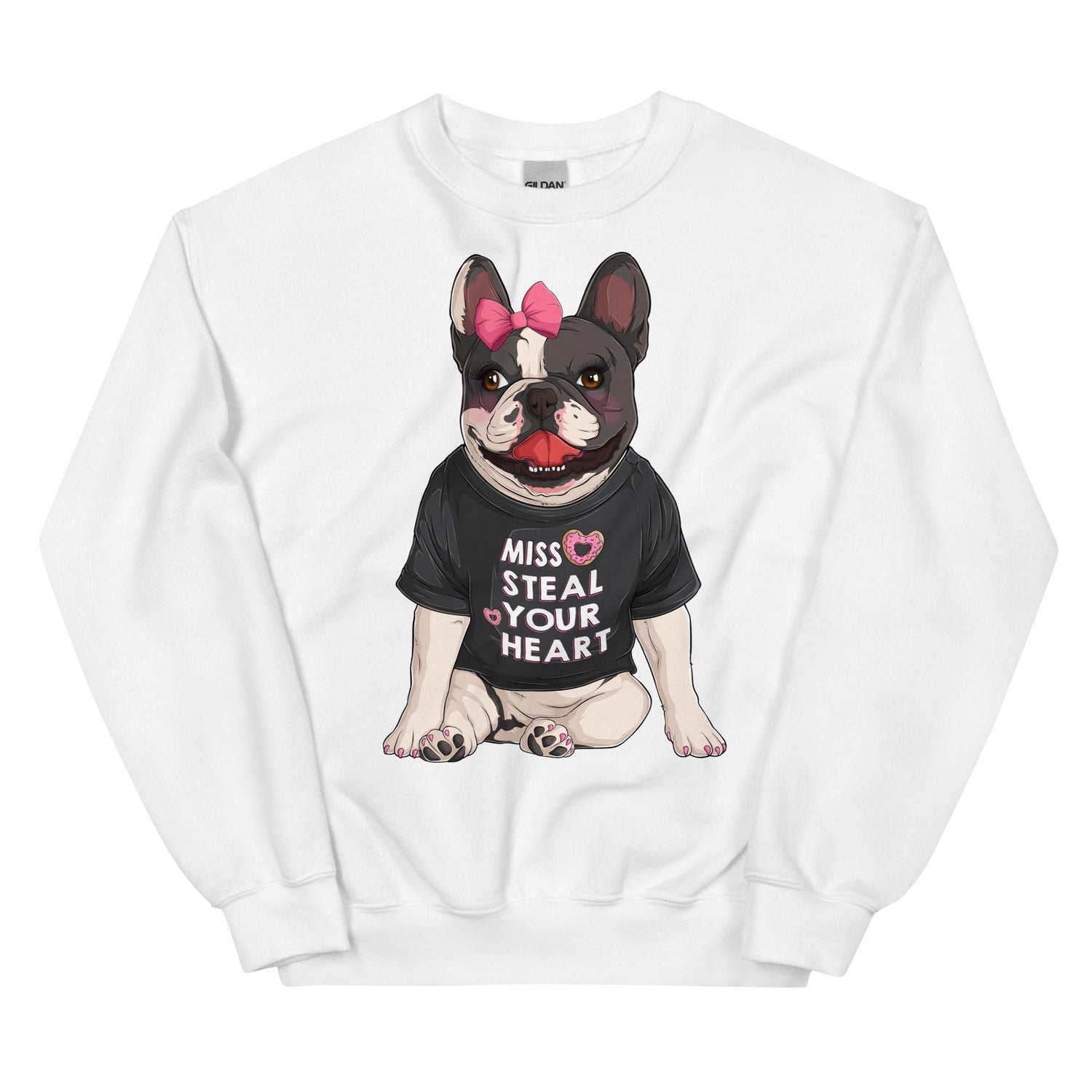 "Miss Steal Your Heart" – French Bulldog Valentine Sweatshirt
