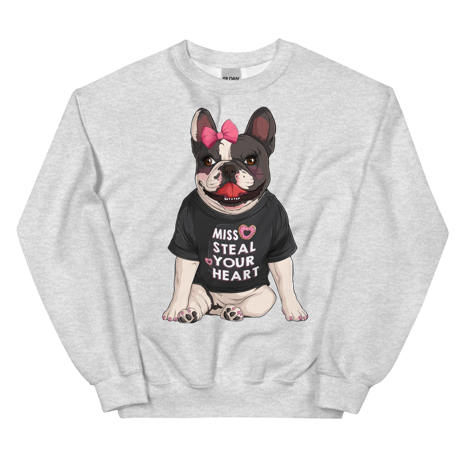 "Miss Steal Your Heart" – French Bulldog Valentine Sweatshirt