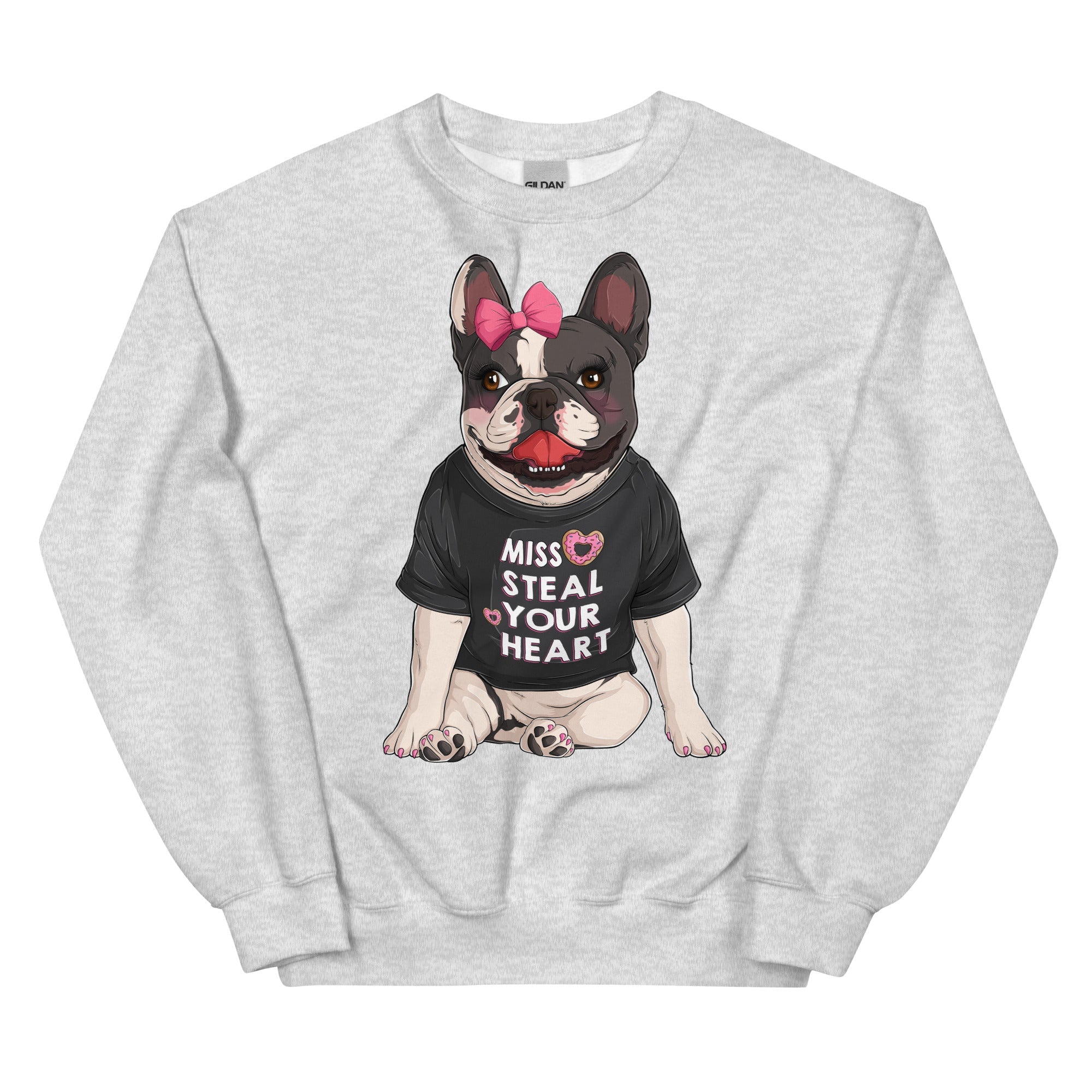 "Miss Steal Your Heart" – French Bulldog Valentine Sweatshirt