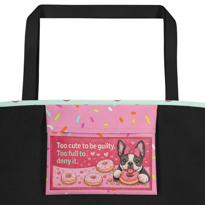 "Miss Steal Your Heart" Frenchie Tote Bag with Inside Pocket