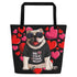 "Mr. Steal Your Heart" Bulldog Large Tote Bag with Inside Pocket