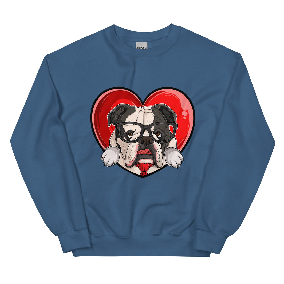 Nerdy &amp; Adorkabull – Bulldog Love Sweatshirt | B&amp;W Colored