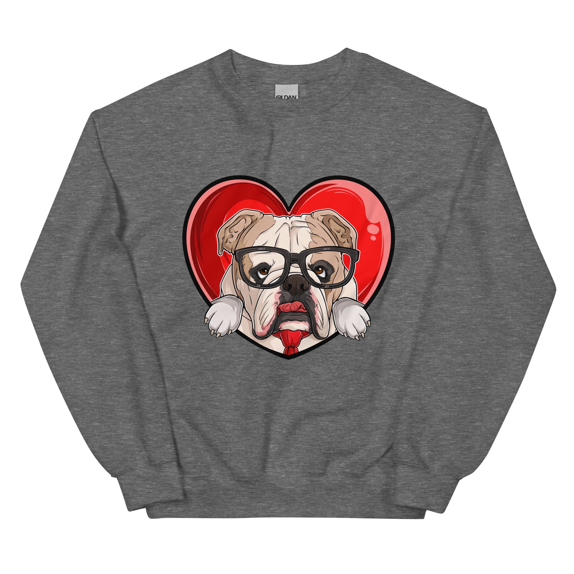 Nerdy &amp; Adorkabull – Bulldog Love Sweatshirt | Fawn &amp; White Colored