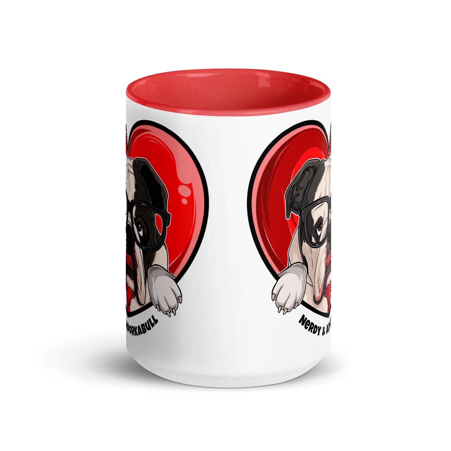 Nerdy &amp; Adorkabull – Bulldog Mug (15oz) | B&amp;W Colored