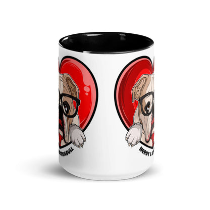 Nerdy &amp; Adorkabull – Bulldog Mug (15oz) | Fawn &amp; White Colored