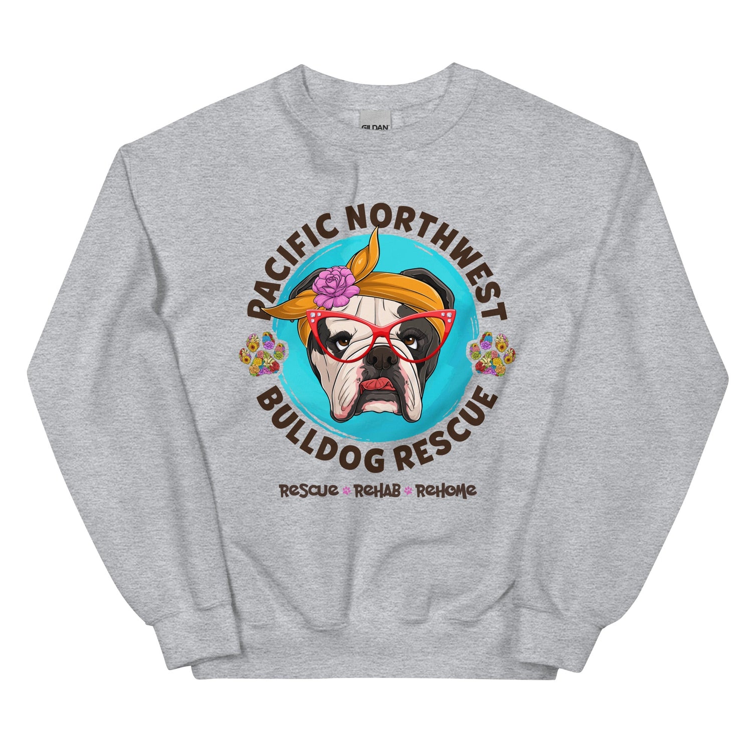 Pacific Northwest Bulldog Rescue Female English Bulldog Unisex Sweatshirt