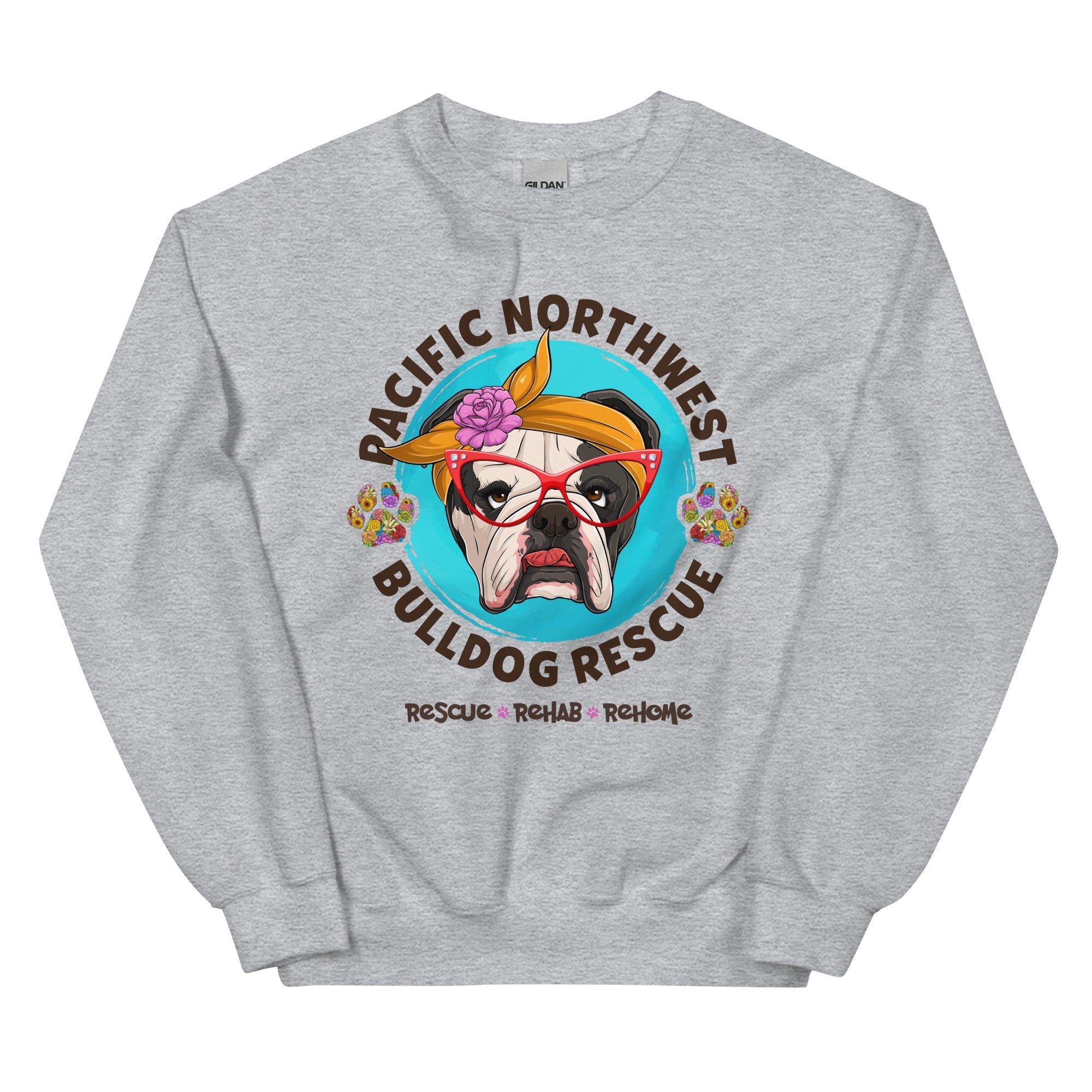 Pacific Northwest Bulldog Rescue Female English Bulldog Unisex Sweatshirt