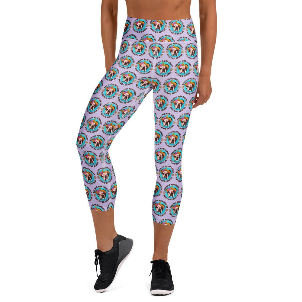 Pacific Northwest Bulldog Rescue Female English Bulldog Yoga Capri Leggings