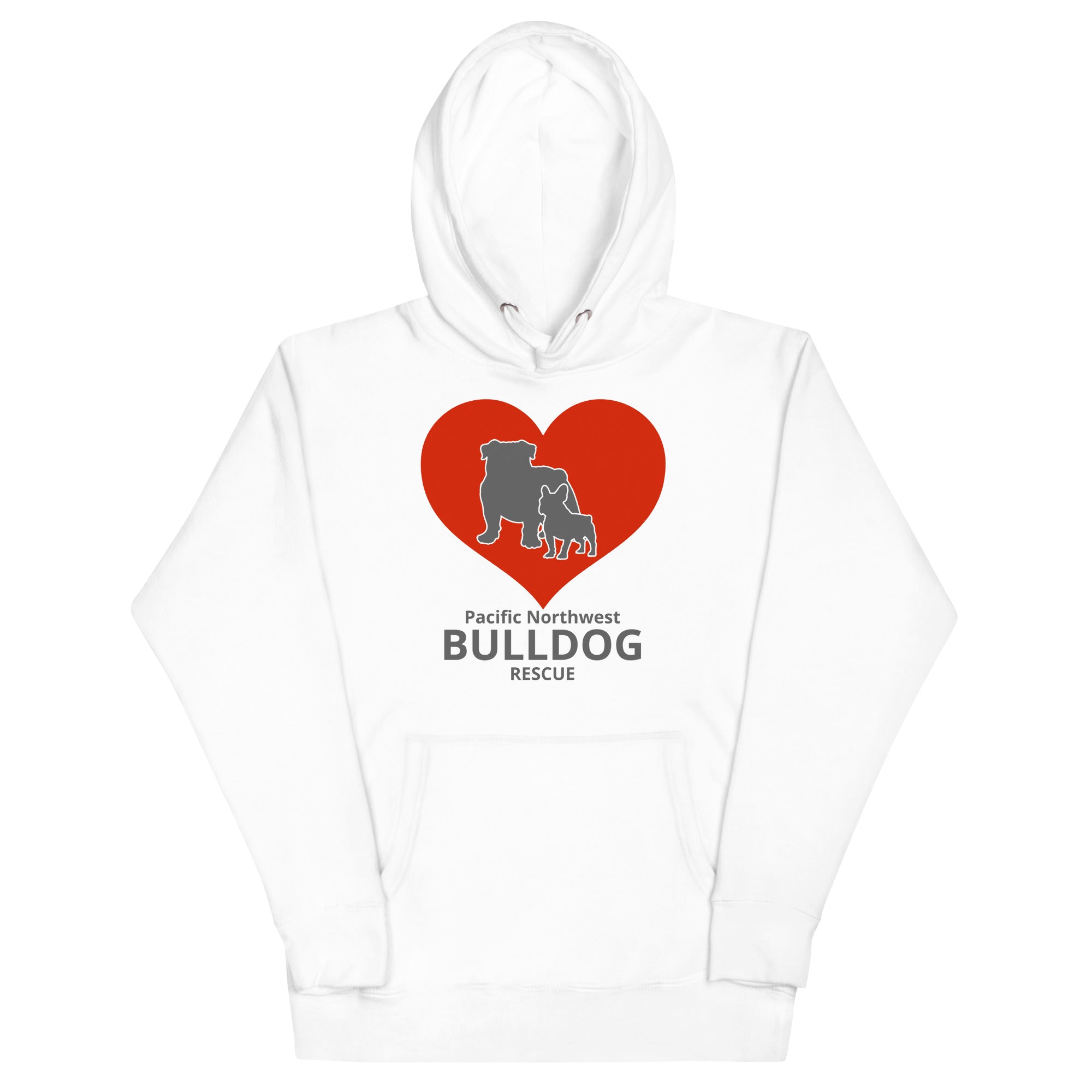 Pacific Northwest Bulldog Rescue Hearts Unisex Hoodie