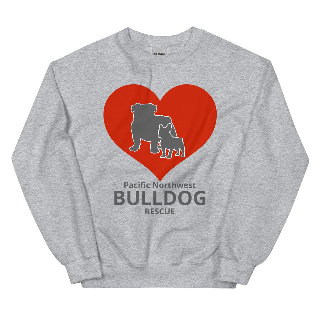 Pacific Northwest Bulldog Rescue Hearts Unisex Sweatshirt