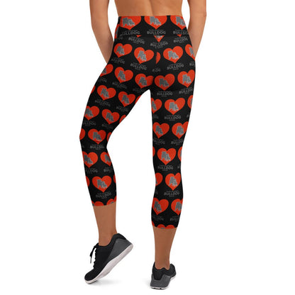 Pacific Northwest Bulldog Rescue Hearts Yoga Capri Leggings