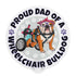 "Proud Dad of a Wheelchair Bulldog" Female Bulldog Mouse Pad | Red & White Colored