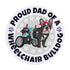 "Proud Dad of a Wheelchair Bulldog" Female Frenchie Mouse Pad | Black & White Colored