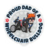 "Proud Dad of a Wheelchair Bulldog" Male Frenchie Mouse Pad | Black & White Colored