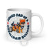 "Proud Dad of a Wheelchair Bulldog" Male Frenchie Mug (20oz) | Red & White Colored