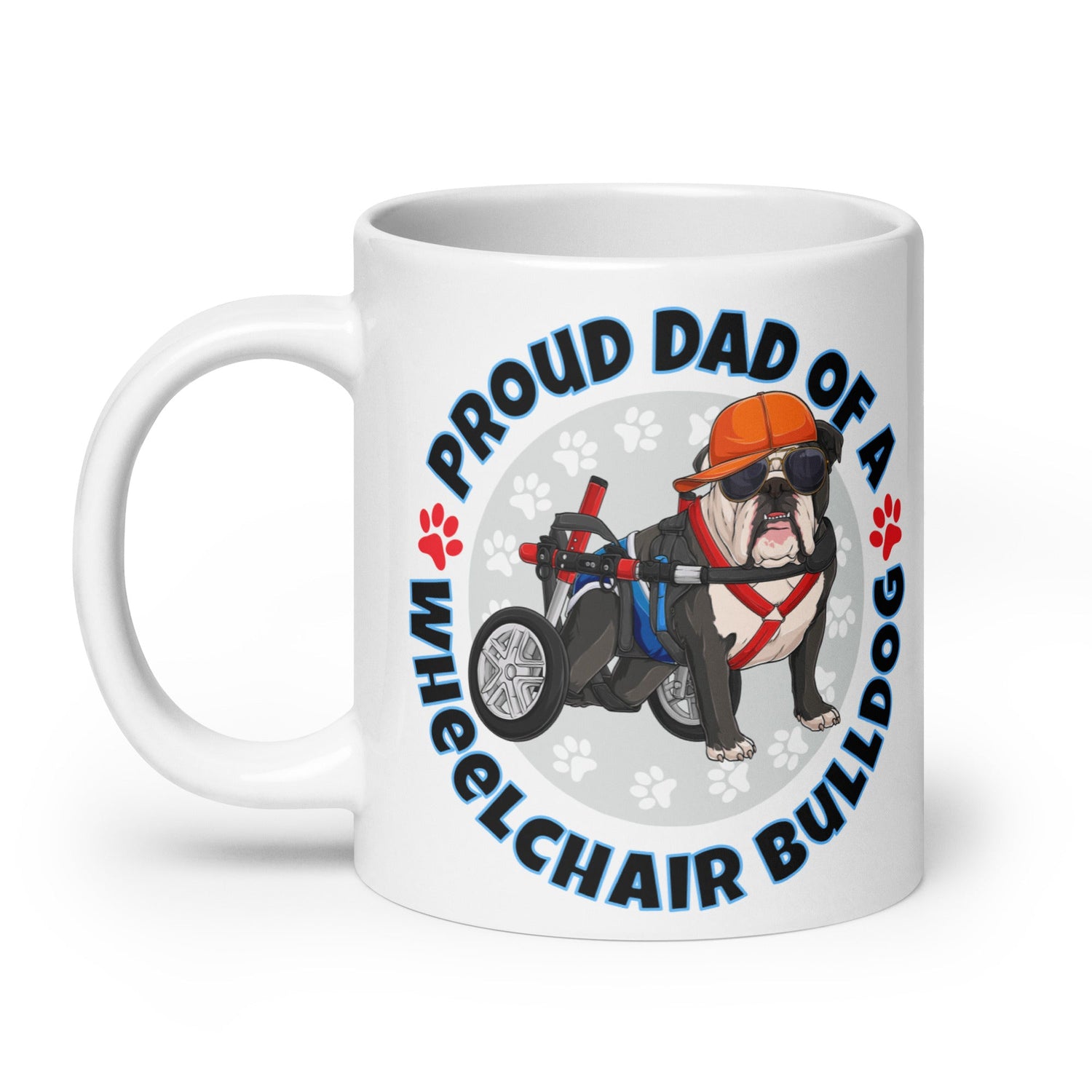 Proud Dad of a Wheelchair Bulldog Mug