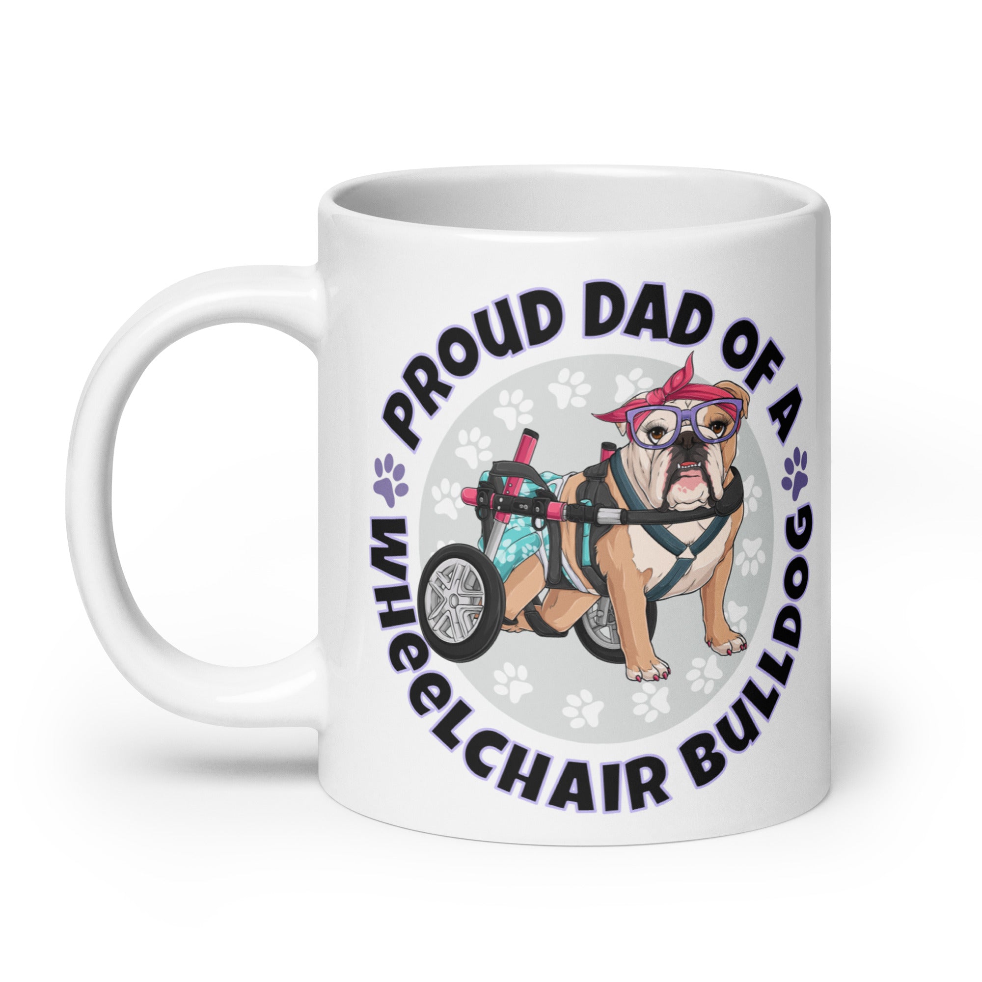 Proud Dad of a Wheelchair Bulldog Mug