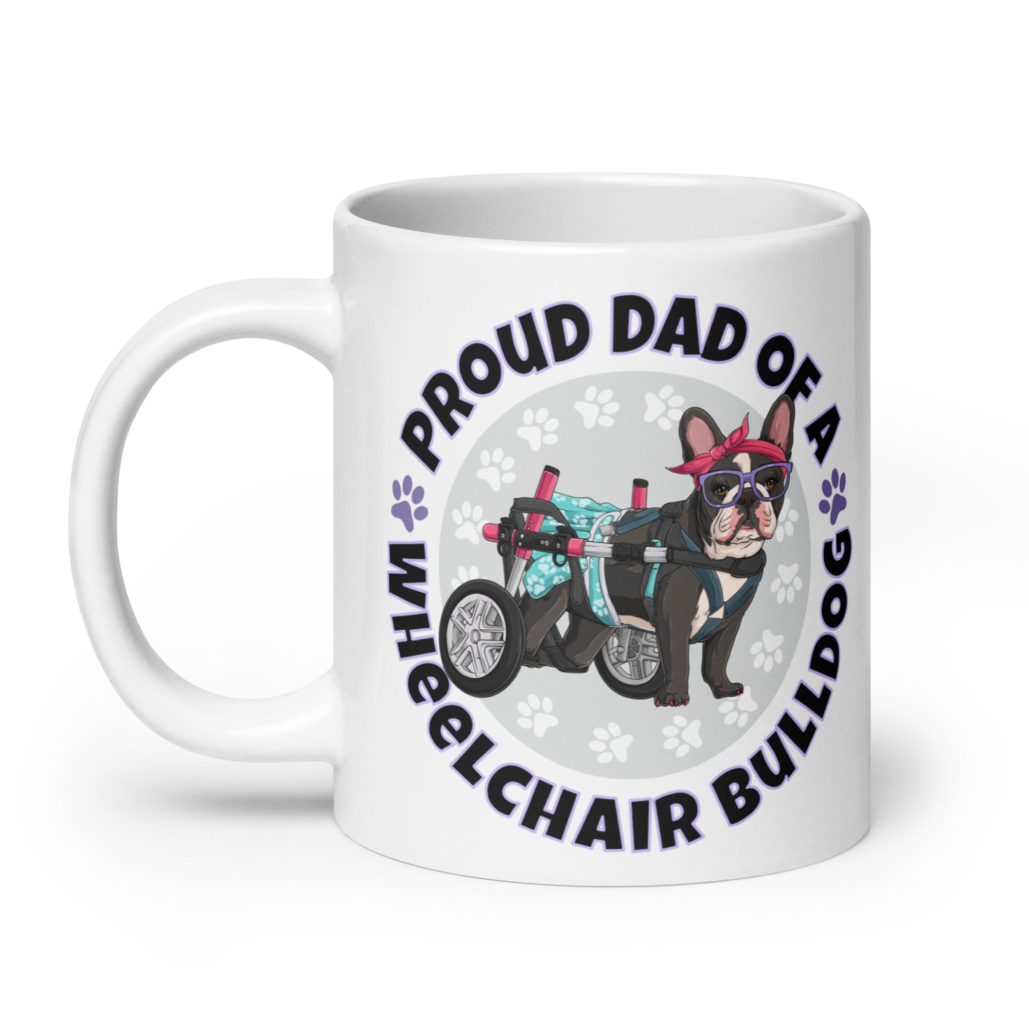 Proud Dad of a Wheelchair Bulldog Mug