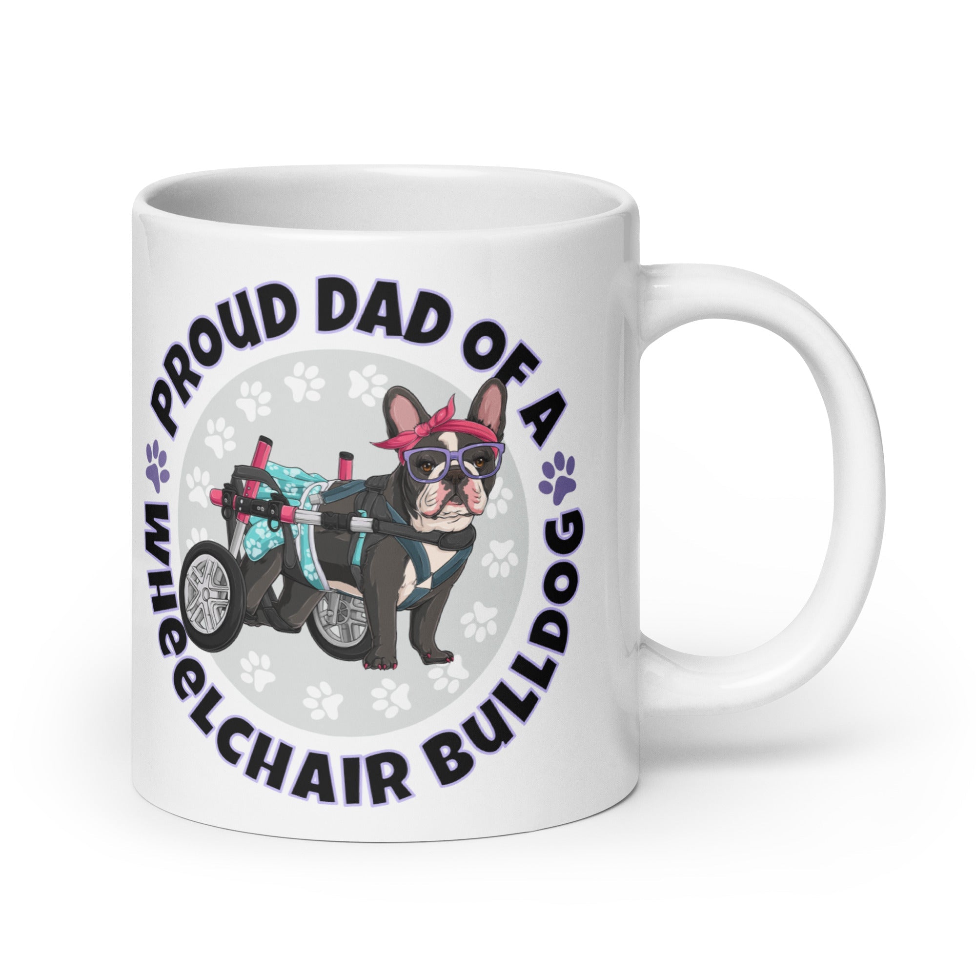 Proud Dad of a Wheelchair Bulldog Mug