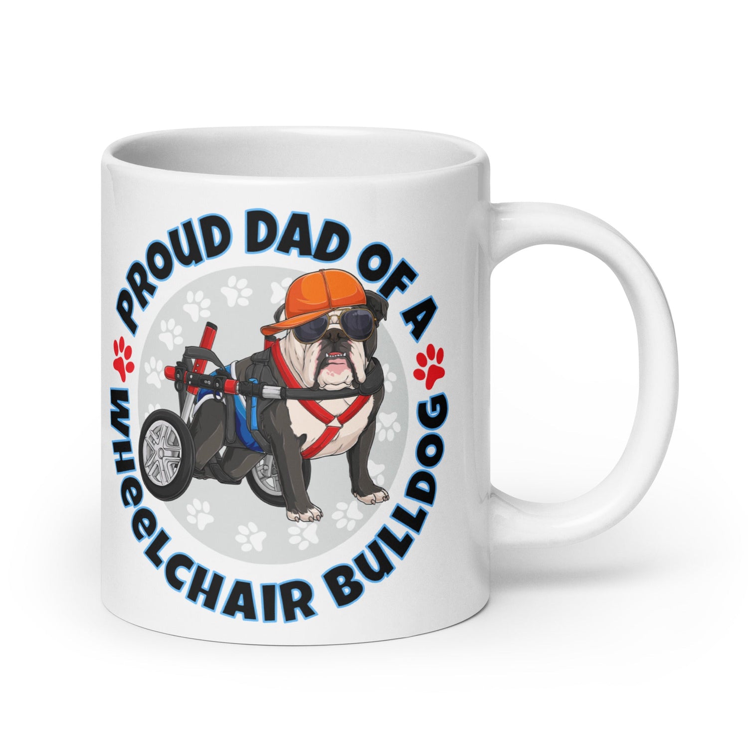 Proud Dad of a Wheelchair Bulldog Mug