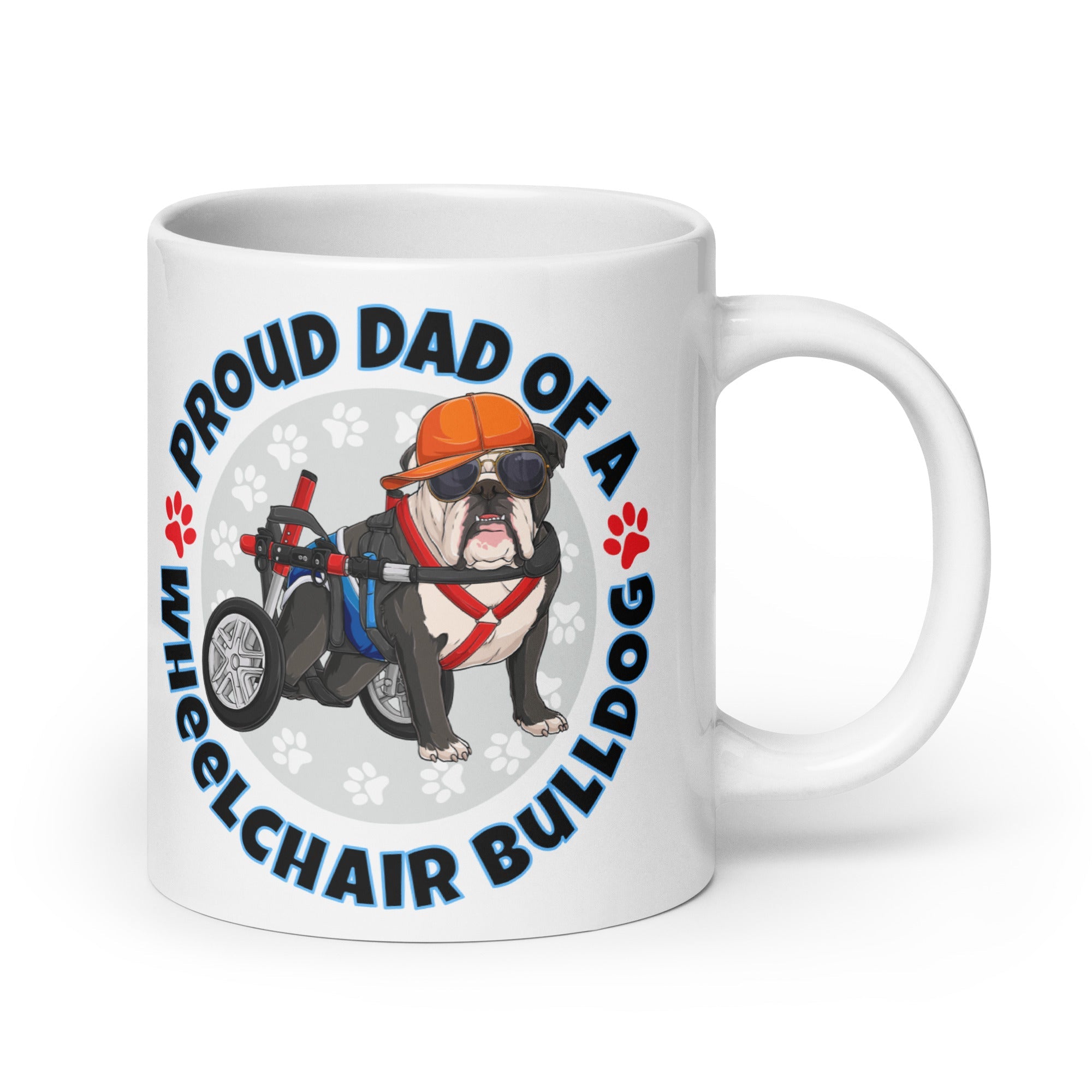 Proud Dad of a Wheelchair Bulldog Mug