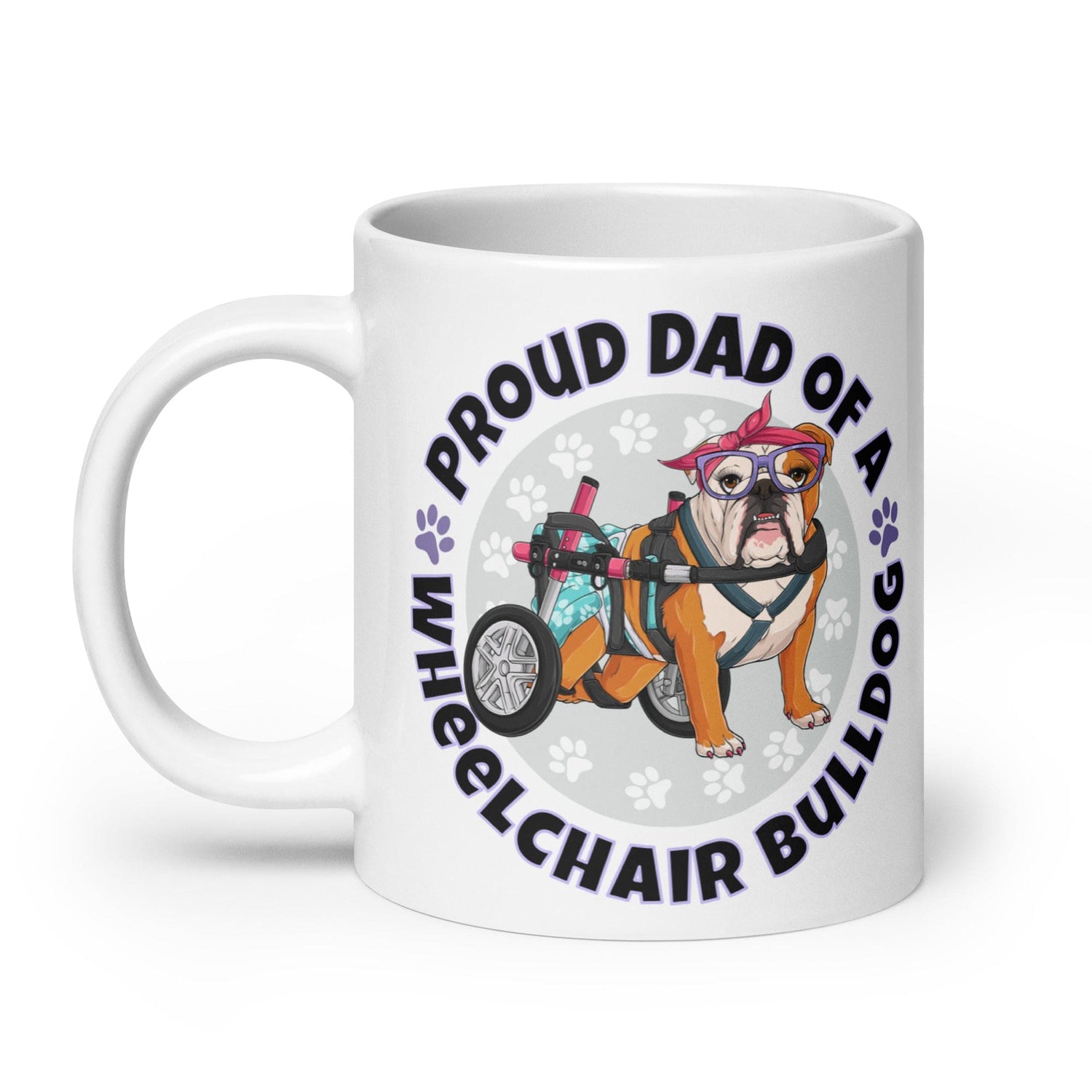 Proud Dad of a Wheelchair Bulldog Mug